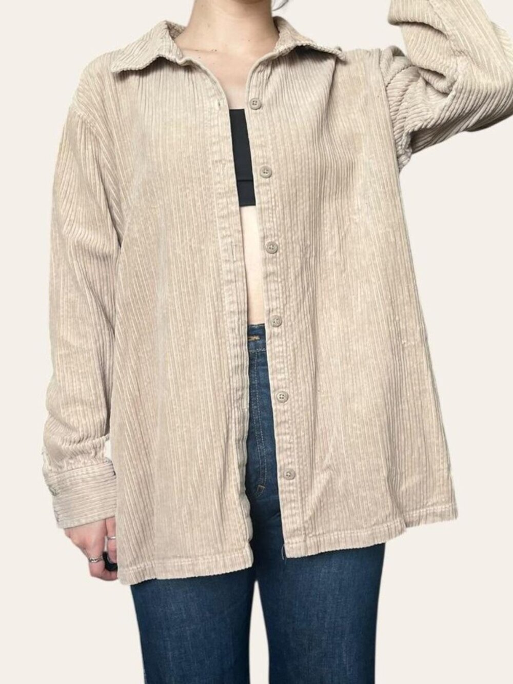 Croft & Barrow 90s/2000s vintage tan corduroy shacket - Large - Picture 4 of 5